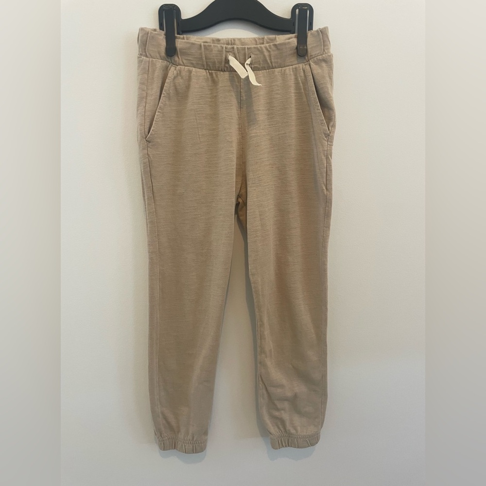 H&M Tan Sweatpants Relaxed Fit Cotton Blend